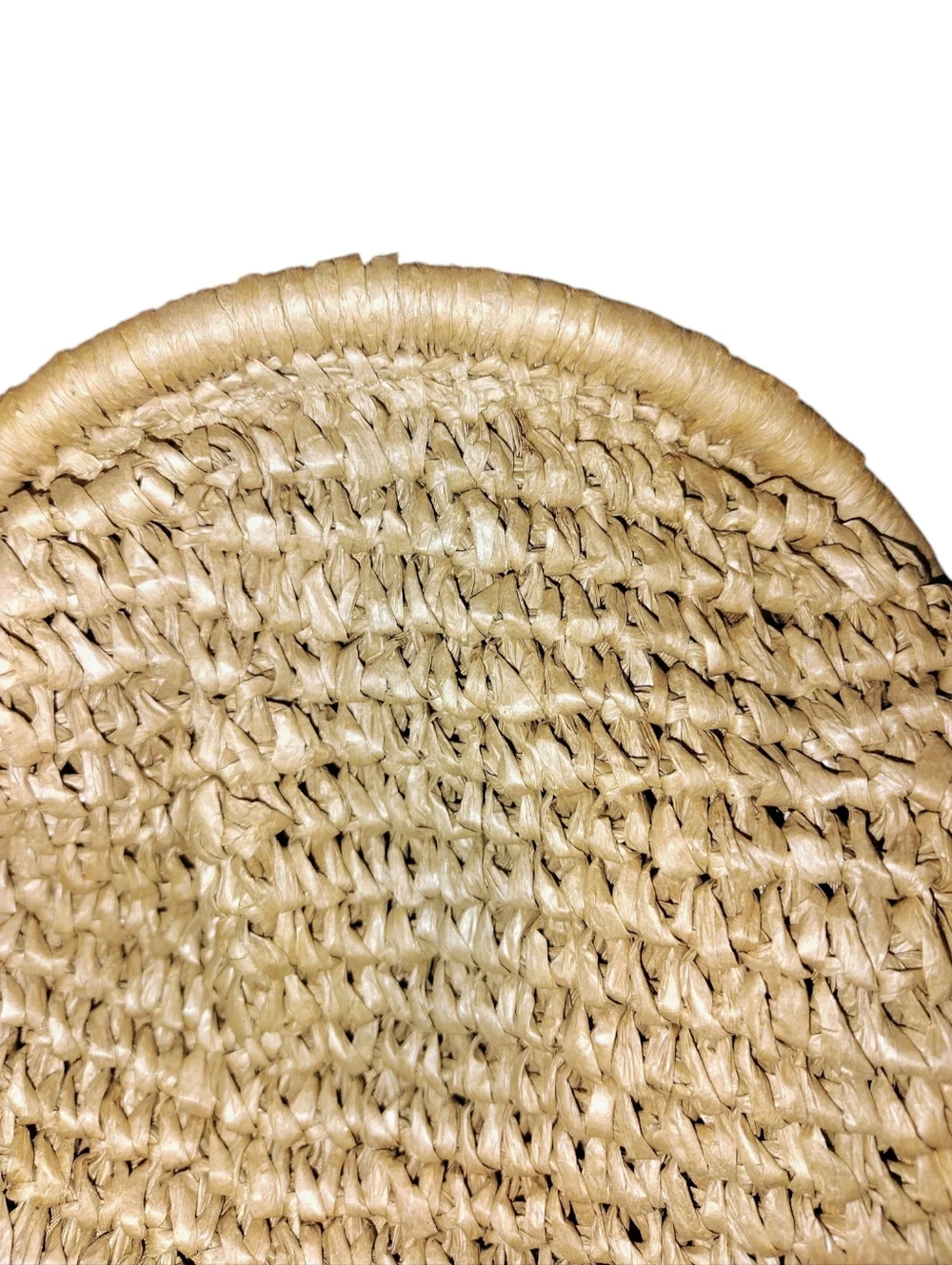 Woven Straw Clutch with Gold Chain - Tan